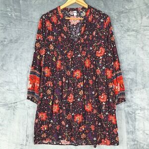Old Navy Dress Medium Floral Bloomcore Pleated Boho Hippie Peasant Feminine Mini